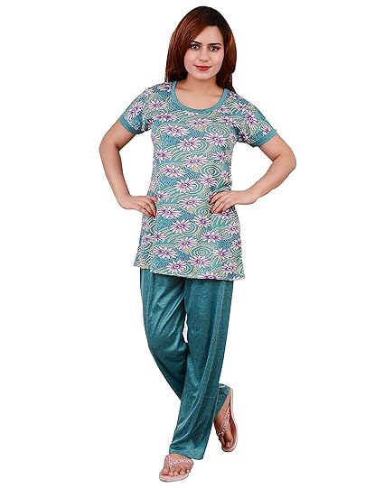 Hosiery Nightsuit Sets - Green