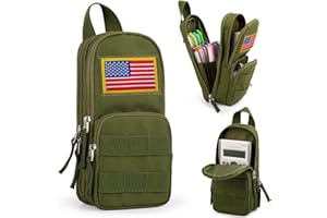BERRYRIZZ Tactical Large Capacity Pencil Case Pen Pouch Organizer Canvas Pencil Bag with Handle School Supplies for Teen Boys-Green