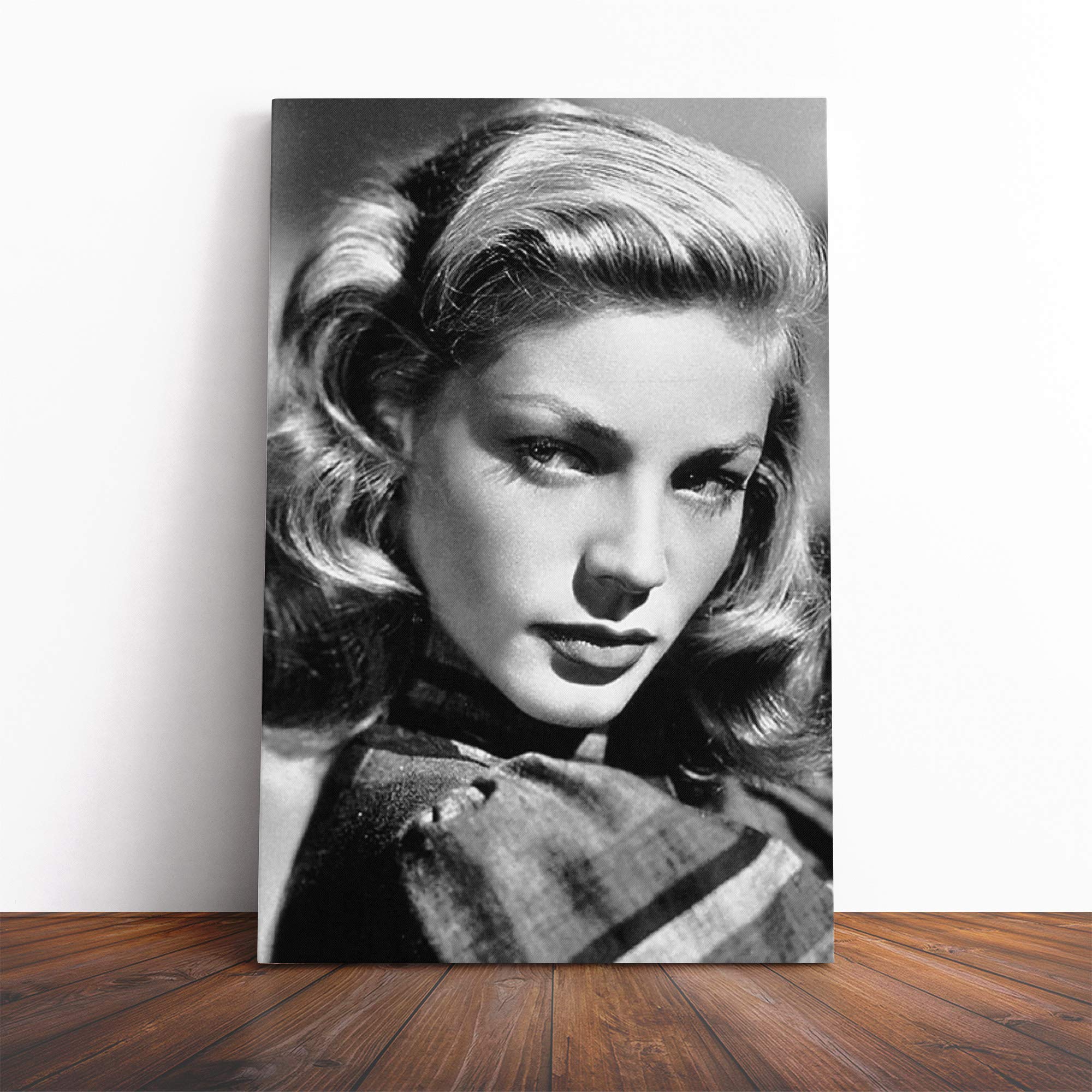 Lauren Bacall Canvas Print | Gallery Wrapped 30mm Frame Wall Art | 20x14 inches | Ready to Hang | Modern Picture | Living Room Bedroom Lounge Office
