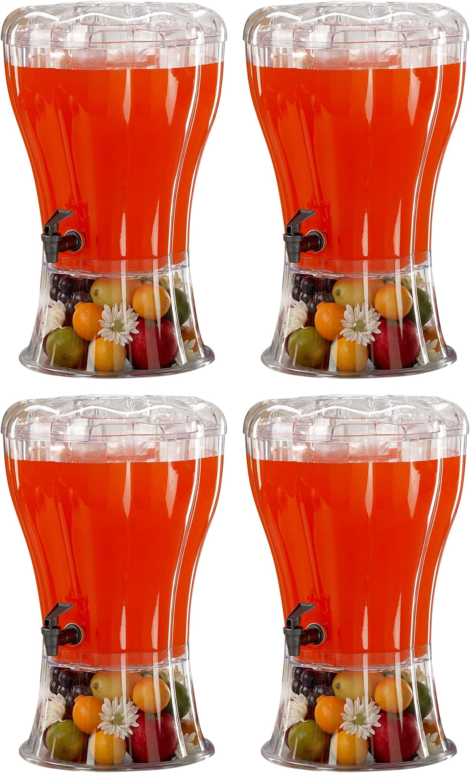Buddeez Unbreakable 3-1/2-Gallon Beverage Dispenser with Removable Ice-Cone (Fоur Расk)