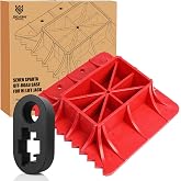 Seven Sparta Off-Road Base Stand &amp; Handle Keeper (Red Base &amp; Handle Keeper) | For Hi Lift Jack, Alleviate Jack Hoisting Sinkage, Heavy Duty PP, Protect Handle Bar, Teeth Design, Solid Construction