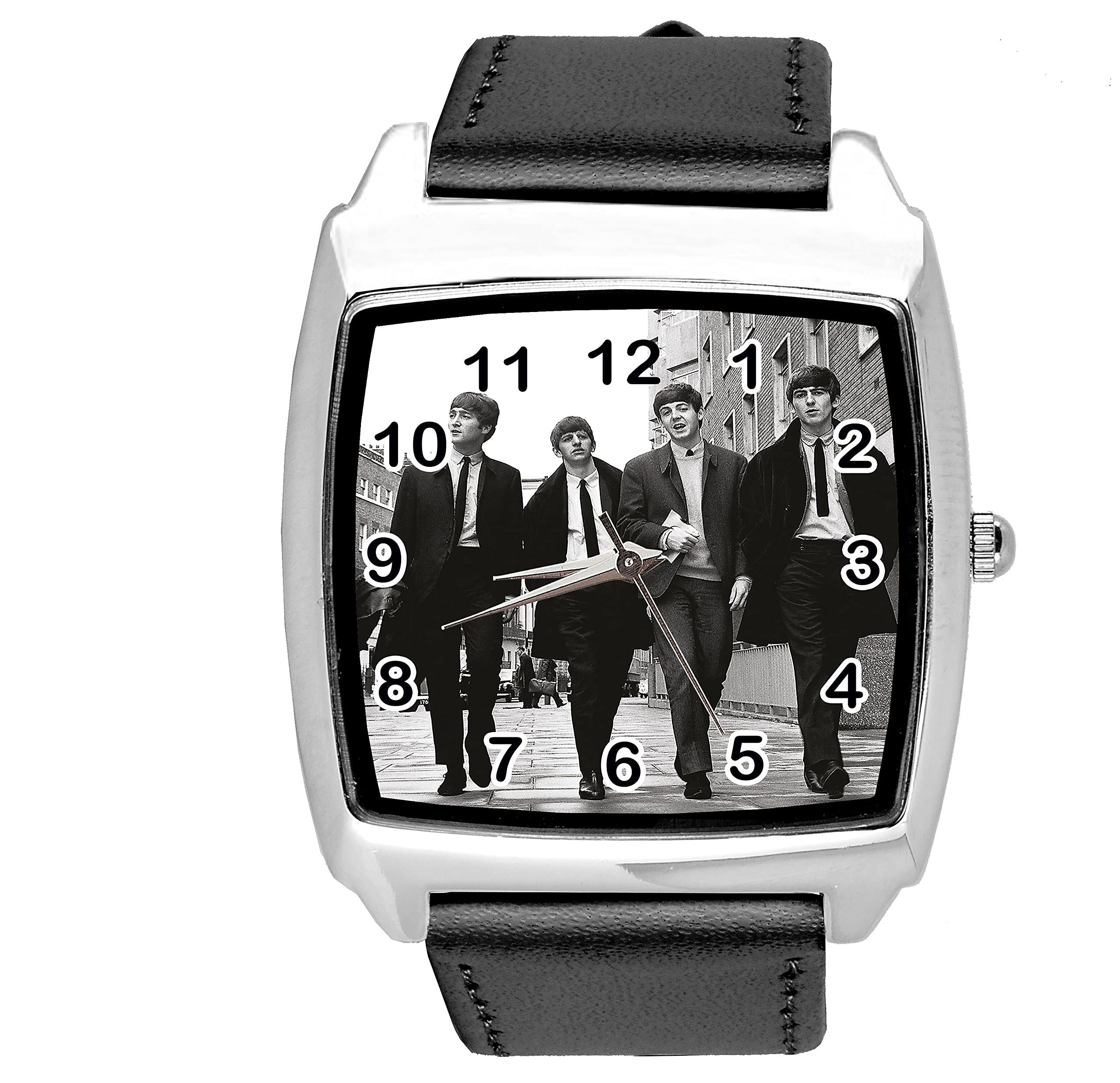 TAPORT Black Leather Square DIAL Watch for Music Walk Fans