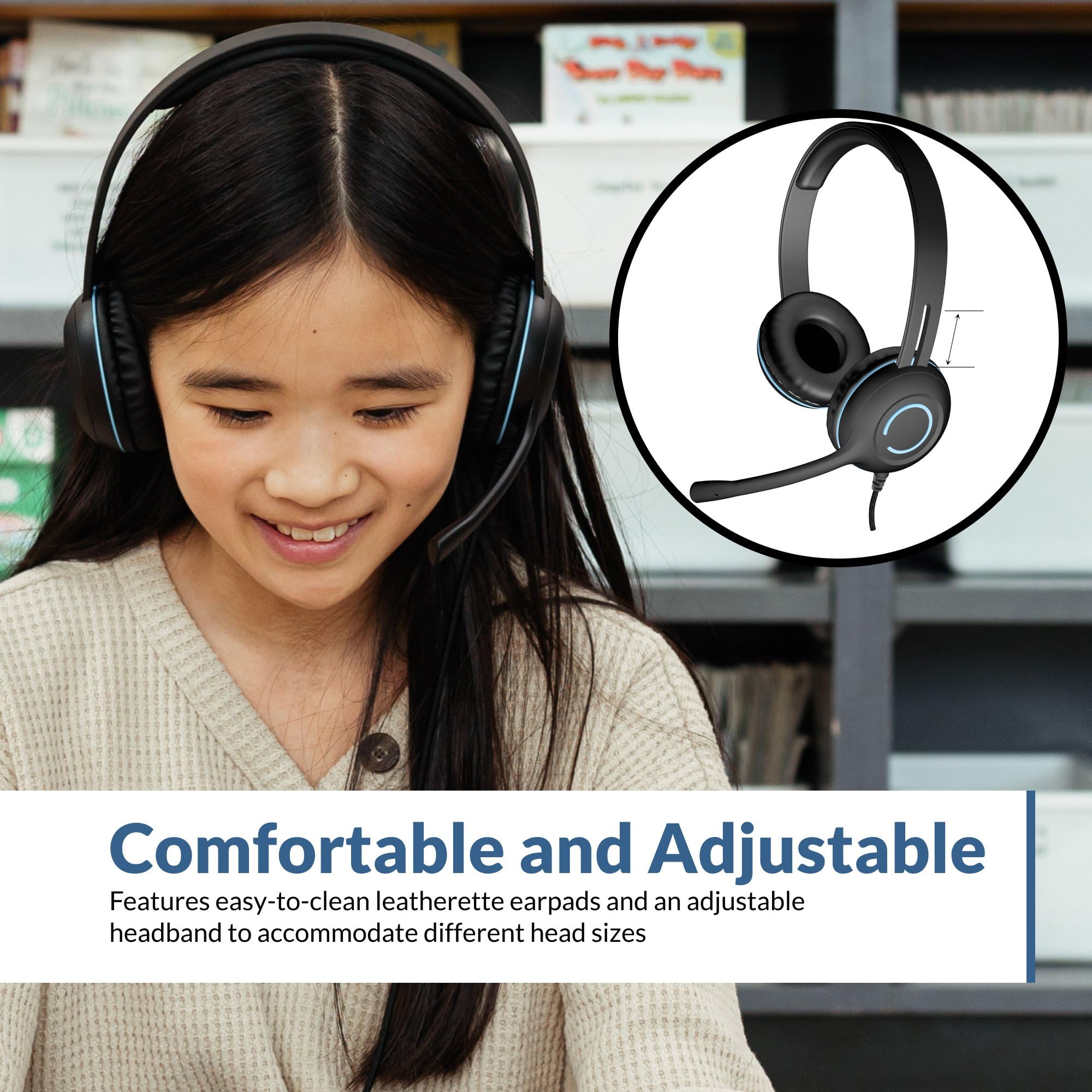 Cyber Acoustics 3.5mm Stereo Headset (AC-5002) – Durable, Crisp, and Clear Communication in Classrooms and at Home