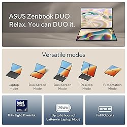 ASUS Zenbook DUO Laptop, Dual 14” OLED 3K 120Hz