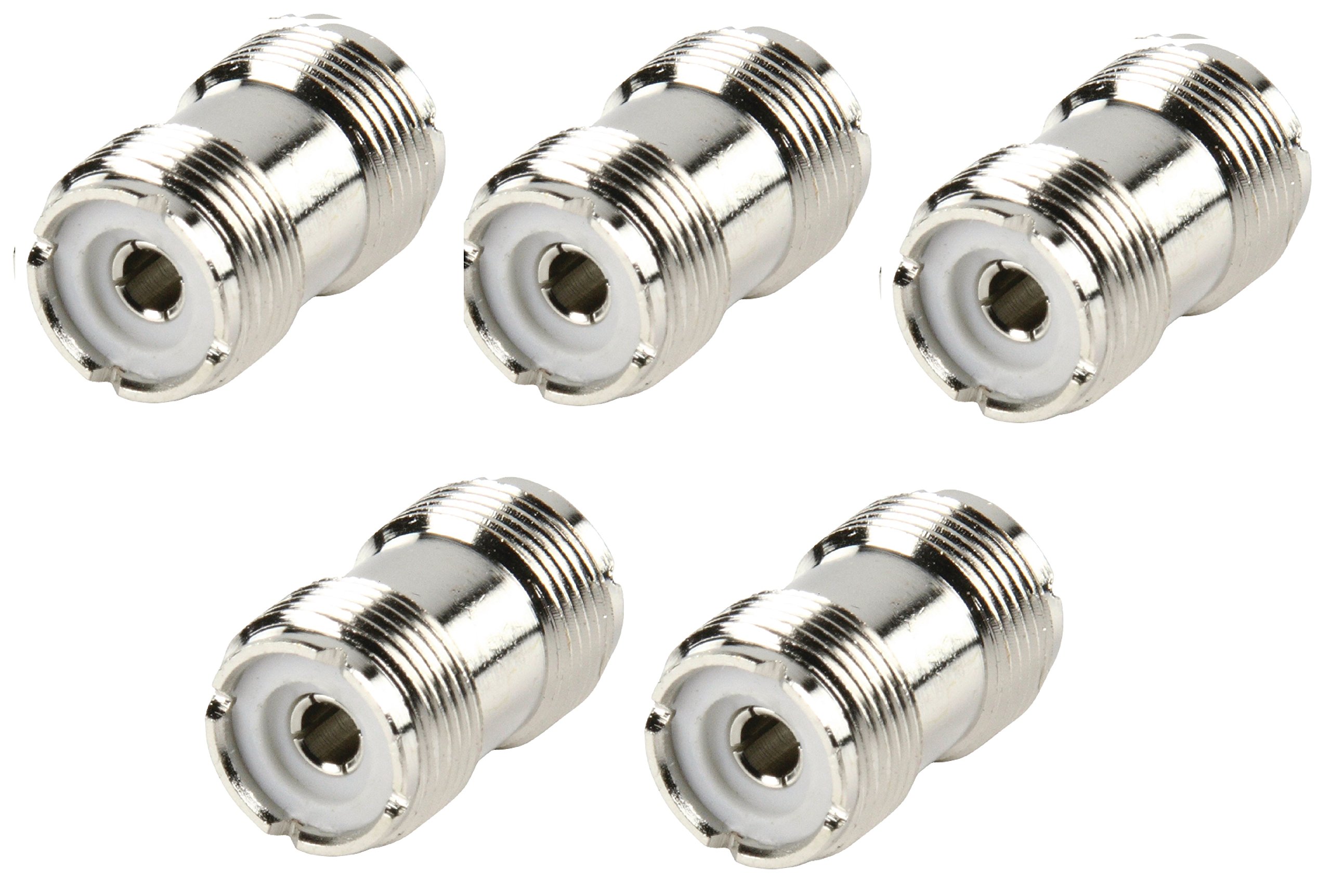 electrosmart Pack of 5 PL259 SO239 UHF Female Socket to Socket Adaptor Coupler for CB Ham Radio etc
