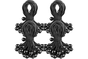 Wowangce 100 Pcs Ball Bungee Cords 6 Inch Bulk Bungee Balls Heavy Duty Outdoor Indoor for Shelter Camping Canopy Cargo Tents Poles (Black)