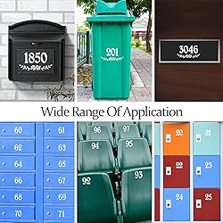 3 Inch Reflective White Mailbox Numbers Stickers, 4