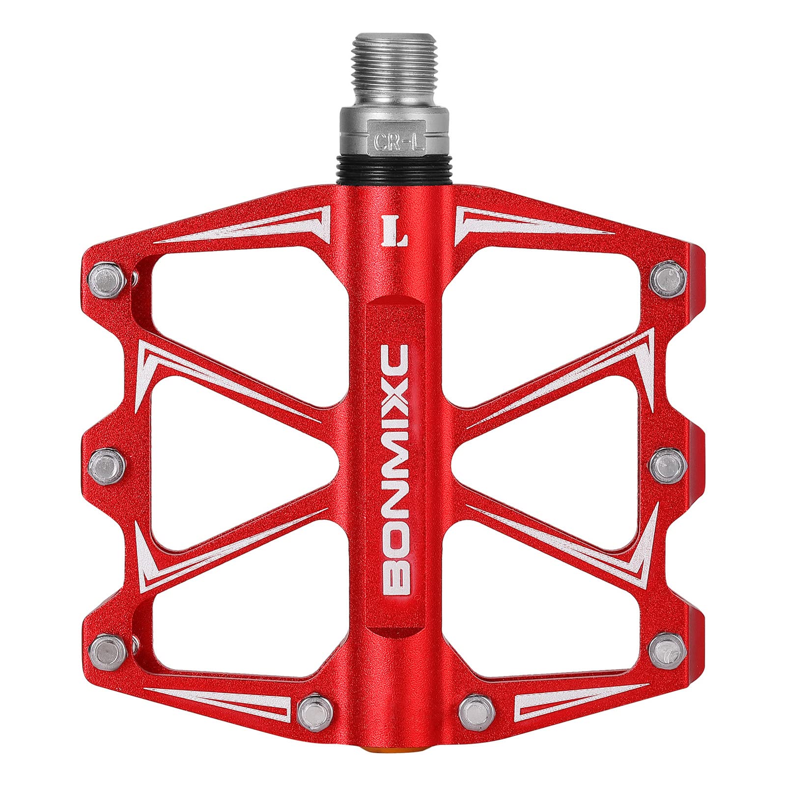 BONMIXC Flat Road Bike Pedals Lightweight MTB Pedals Sealed Bearing Mountain Bicycle Pedals 9/16" (Red2)