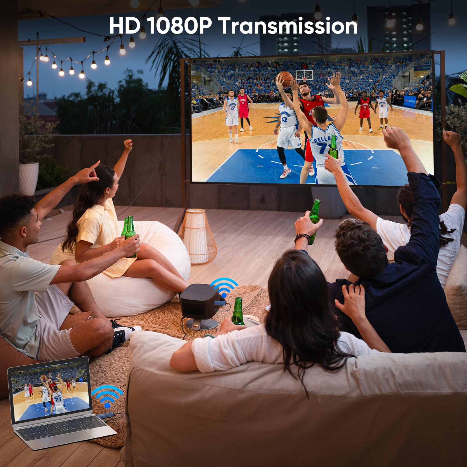 Wireless HDMI Transmitter and Receiver 4k, Wireless HDMI Extender for Seamless High-Definition Streaming from Laptop/PC/TV Box to Monitor/TV/Projector, 4K Decoding 1080P Out, Plug & Play