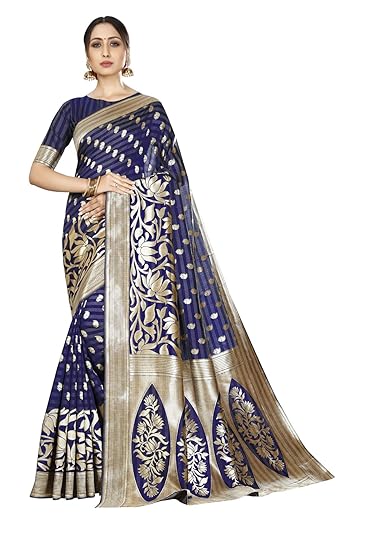 Divaastha Blue Lichi Silk Woven Design Kanjeevaram Saree (APP0033NBLUE)