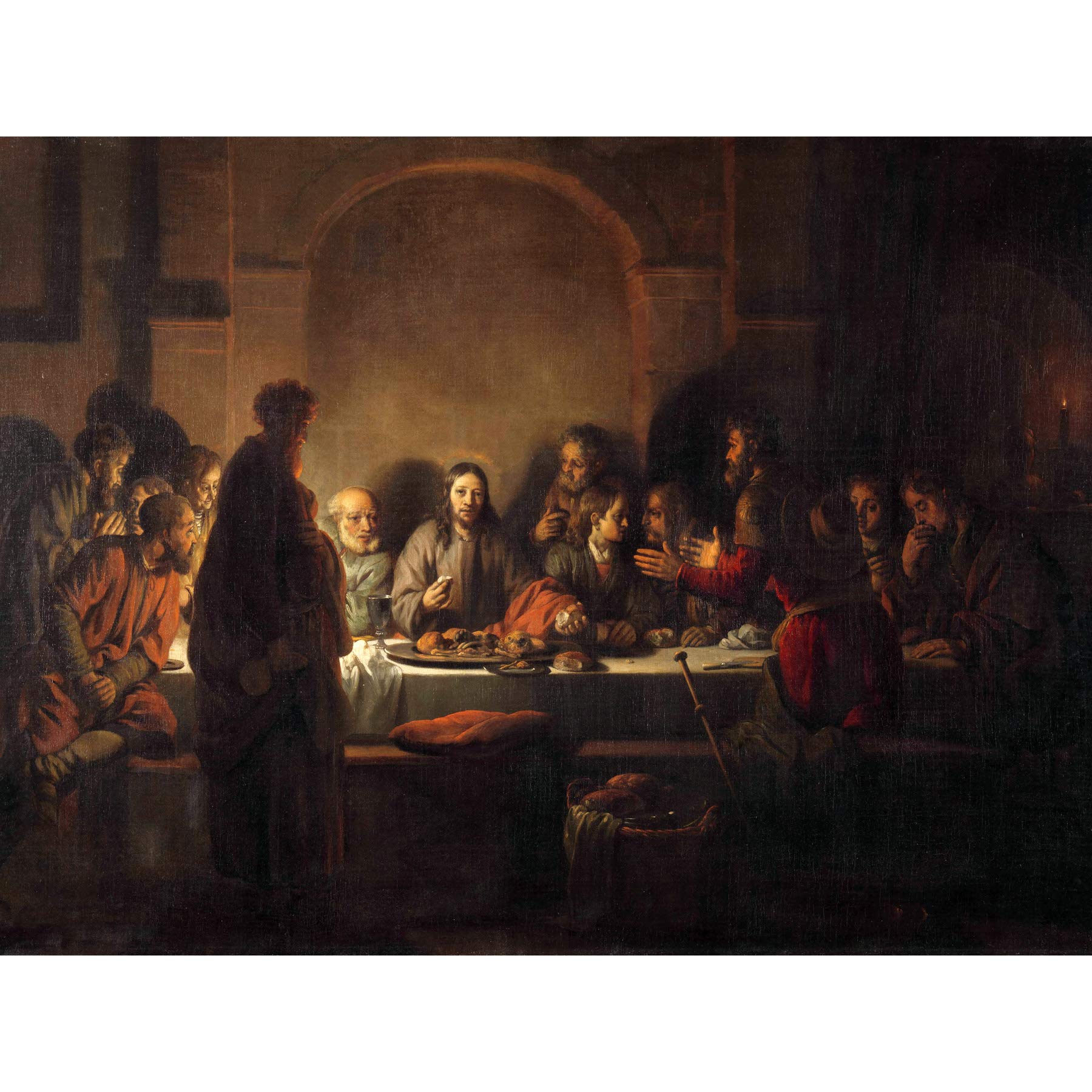 Artery8 Van Den Eeckhout The Last Supper Painting Large Wall Art Poster Print Thick Paper 18X24 Inch