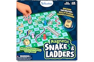Skillmatics Snakes & Ladders - Magnetic & Customizable Board Game with a Twist, Classic Strategy Game for Family Game Night, Travel Toy & Gift for Boys, Girls, Teens & Adults, 2-5 Players