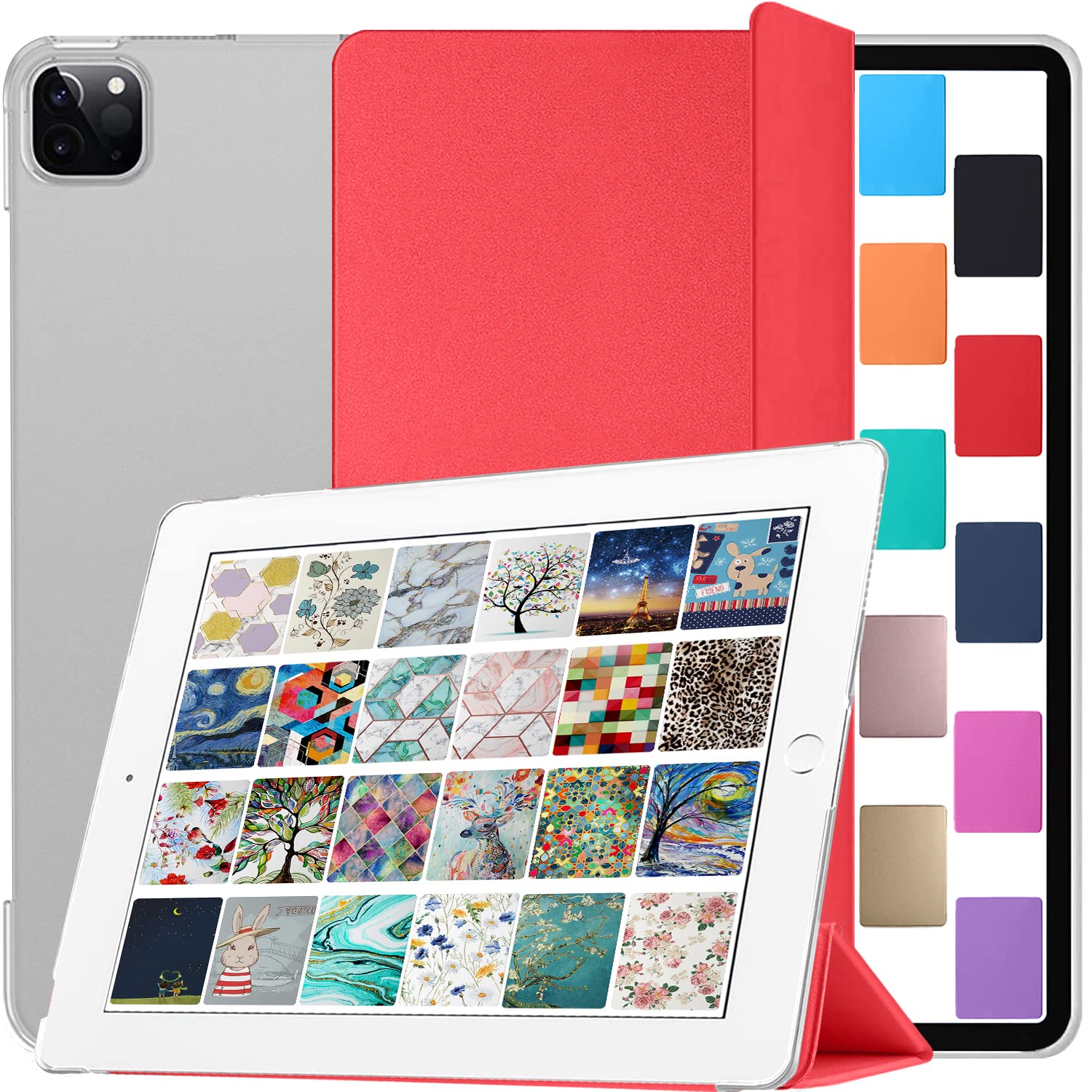 DuraSafe Cases for iPad Pro 12.9 inch 6th 5th 4th Gen PC Case A2436 MHNF3B/A MHNG3B/A MNXR3B/A MNXT3B/A A2378 MHNF3B/A MHNG3B/A A2229 MY2H2B/A MY2J2B/A A2461 MHNH3B/A MHNJ3B/A - Red
