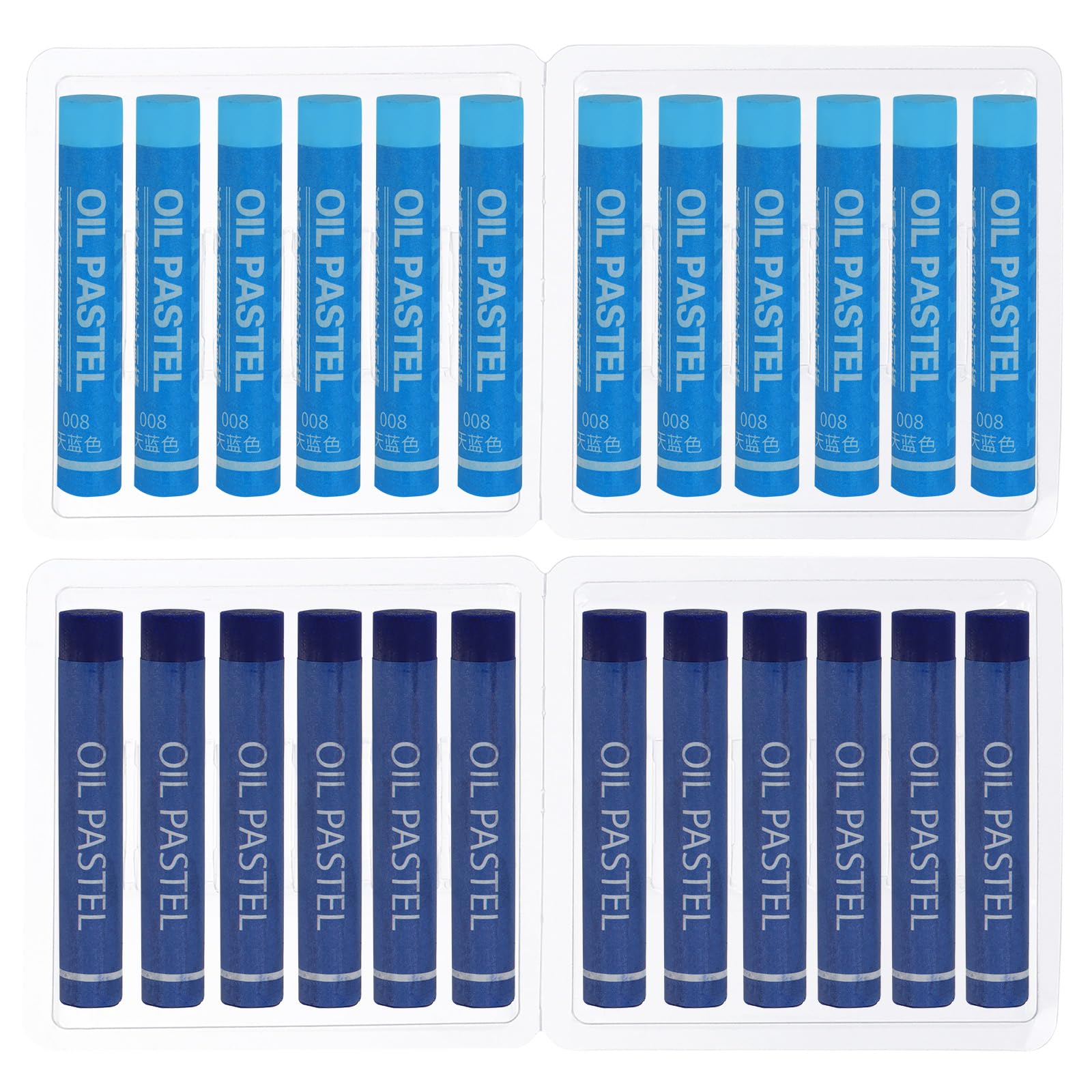 PATIKIL Sky Blue, Dark Blue Oil Pastels, 24Pcs Soft Oil Crayons Creamy Pastels Stick Art Supplies for Art Painting Drawing Blending Graffiti for Artists Beginners