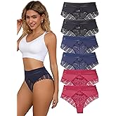 Cinvik Sexy Panties for Women Sexy Comfy Underwear for Women Panties Sexy No Trace Ice Silk Ladies Colorful Lace Bikini