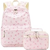 LEDAOU Backpack for Girls Kids Backpack with Lunch Box Preschool Kindergarten Elementary BookBag Primary School Bag Set