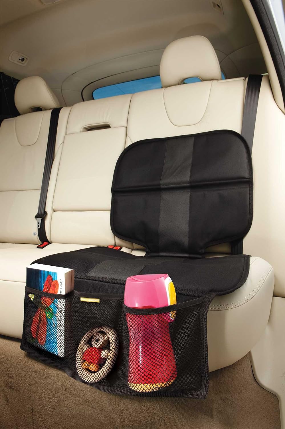 Prince Lionheart All-In-One SeatSaver | Protects Car Seats From Damage | Front Panel Mesh Pocket | Non-Slip | Rear Anchor | Isofix Compatible | Fits All Seats – Black - Image 3