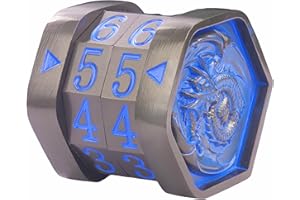 UONUOT Metal MTG Life Counter, Life Counter MTG, Magic Life Counter Gift Box Packaging Suitable for Board Games, Card Games, Compatible with MTGs and TTRPG(Black Nickel_Blue)