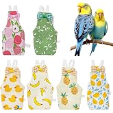 6Pcs Bird Diaper - Reusable Parrot Diapers with Waterproof Inner (Medium) | Washable Pet Bird Diapers for Budgie Lovebird Parakeet Canary