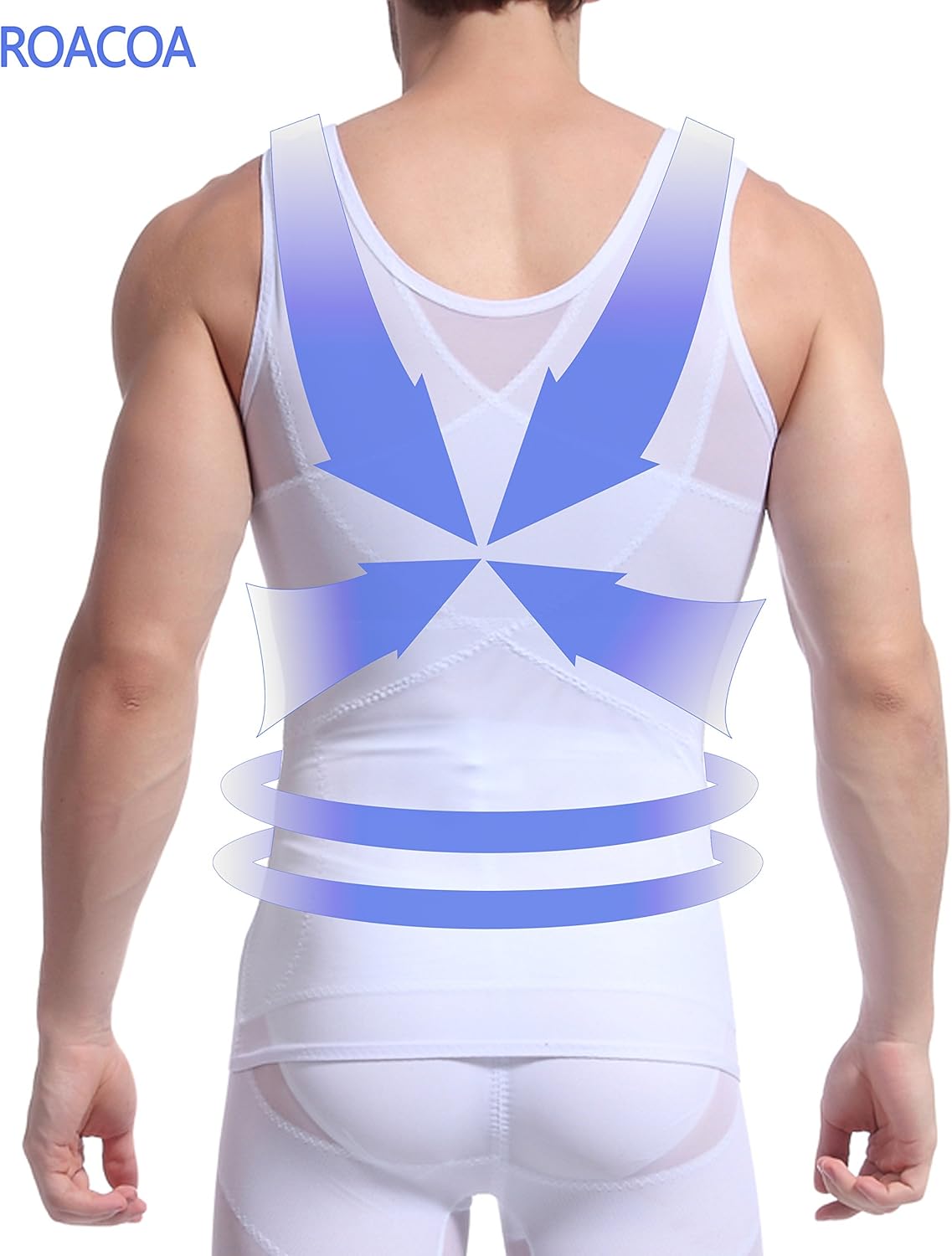 Roacoa Slimming Body Shaper for Men, Tummy Control and Gynecomastia Compression Undershirt: Clothing