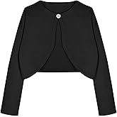 Arshiner Girls Open Front Shrug Cardigan Kids Children Knit Long Sleeve Bolero with Button Closure