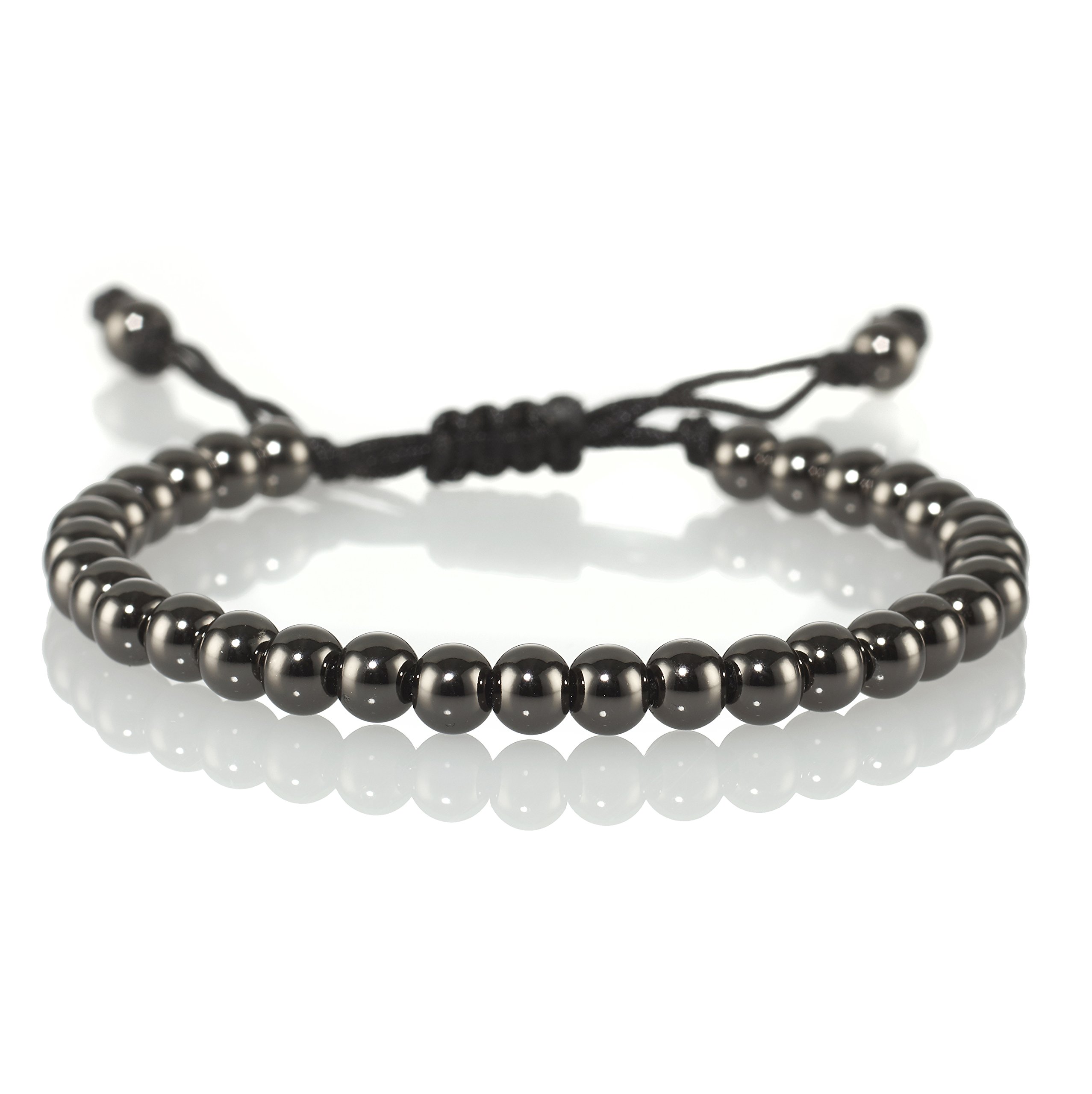 Namana Friendship Bracelets for Men with Metal Beads on Adjustable Black Cord. Stylish Men Bracelets in Stainless Steel with Gift Box