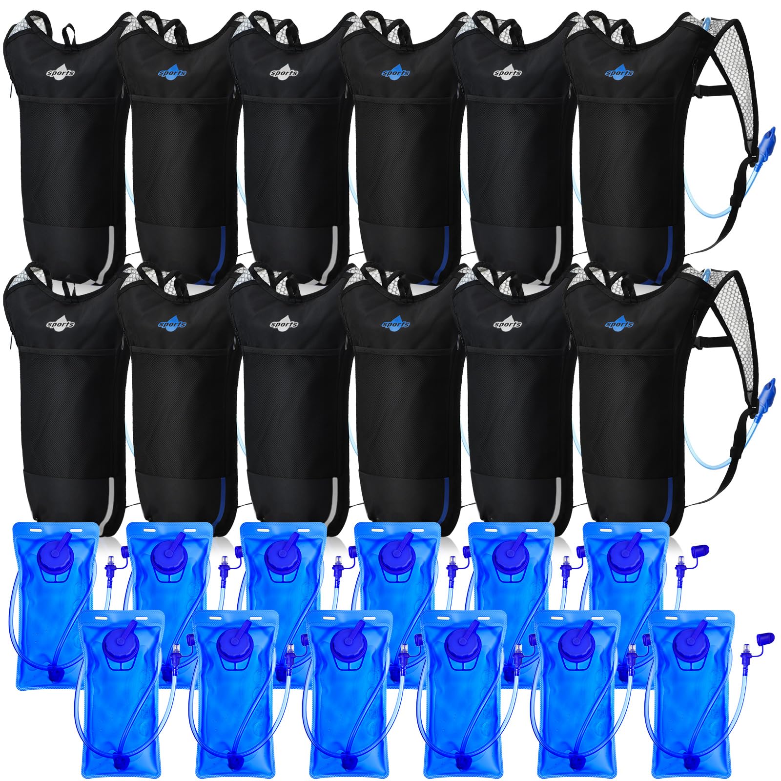 Photo 1 of Sweetude 8 Pcs Hydration Backpack Set with 2L Water Bladder for Men and Women Lightweight Water Pack for Cycling Biking Hiking Running Climbing