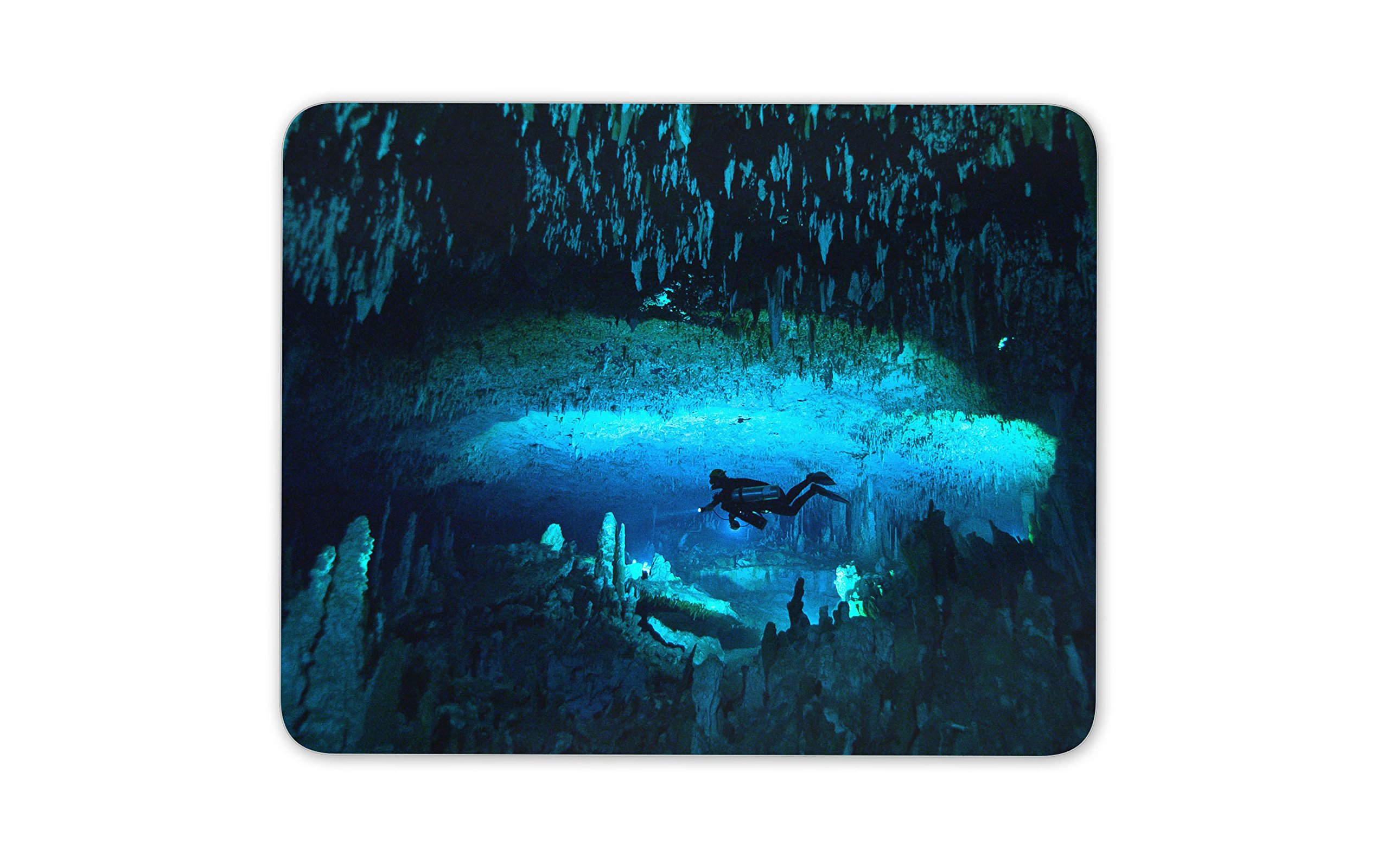 Underwater Cave Diver Mouse Pad Mat Dive Diving Computer PC #8100