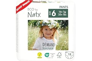 Eco by Naty Pull Ups - Hypoallergenic and Chemical-Free Training Pants, Highly Absorbent and Eco Friendly Pull Ups for Boys and Girls - Size (6) 4T-5T (35+ lbs) – 18 Count