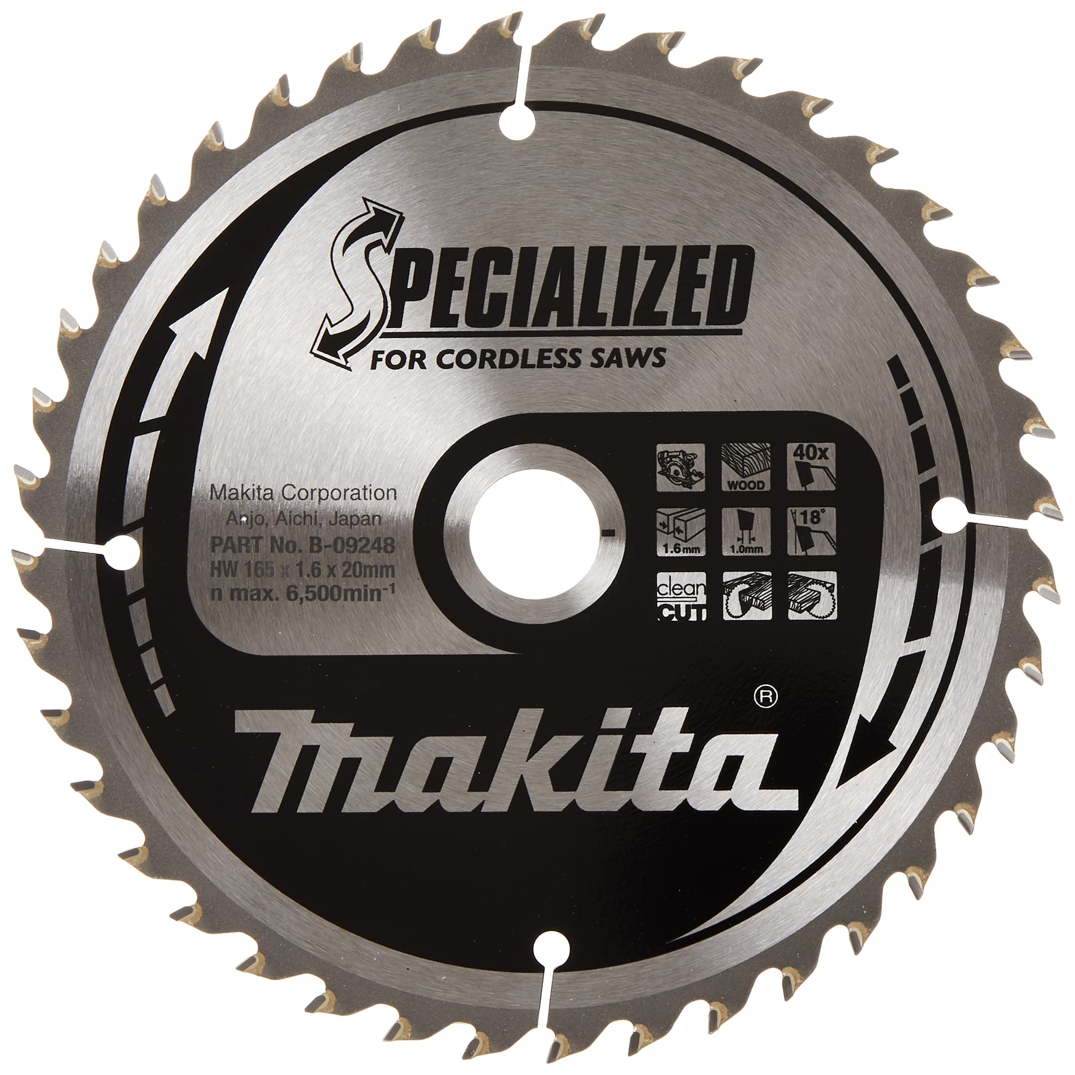 Makita B-32960 Specialized Blade for Cordless Saws 165x20x40T