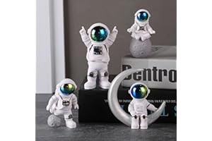 Ni-JASW Gradient Astronaut Statues Set of 4, Spaceman Figurines Space Theme Party Nursery Home Office Decor