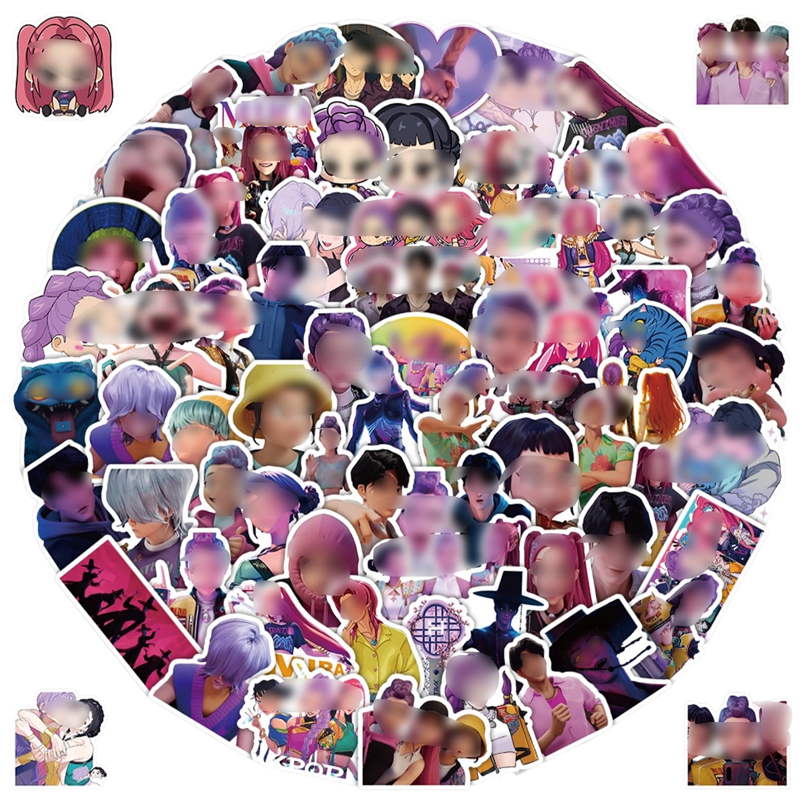 Photo 1 of 104 PCS Kpop Stickers,K Pop Birthday Decorations Party Favors,Waterproof Vinyl Anime Decals for Water Bottles,Laptop,Phone Case,Demon Kids Birthday Supplies,Hunters Carnival Gifts for Teens