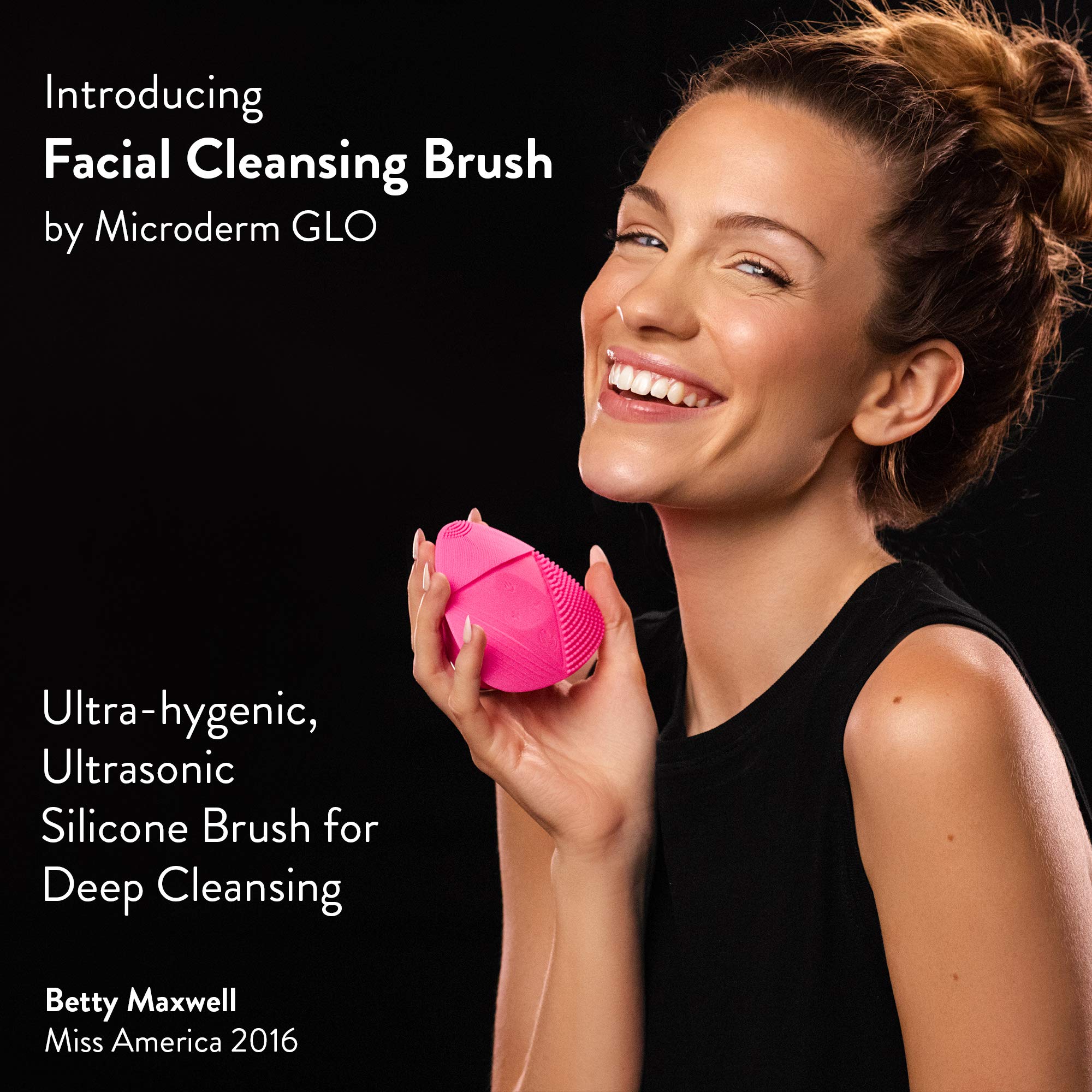 Silicone Sonic Facial Cleansing Brush - Best Beauty Massager for Normal, Sensitive, Combination Skin - Deep Cleaning Exfoliating Face Scrubber, Waterproof & Rechargeable Cleanser Tool, PINK