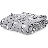 Berkshire Blanket Peanuts® VelvetLoft® Cute Character Snoopy Plush Blanket,Peanuts Poses and Paws Grey,Full/Queen 90 in x 90 in (Official Peanuts® Product)
