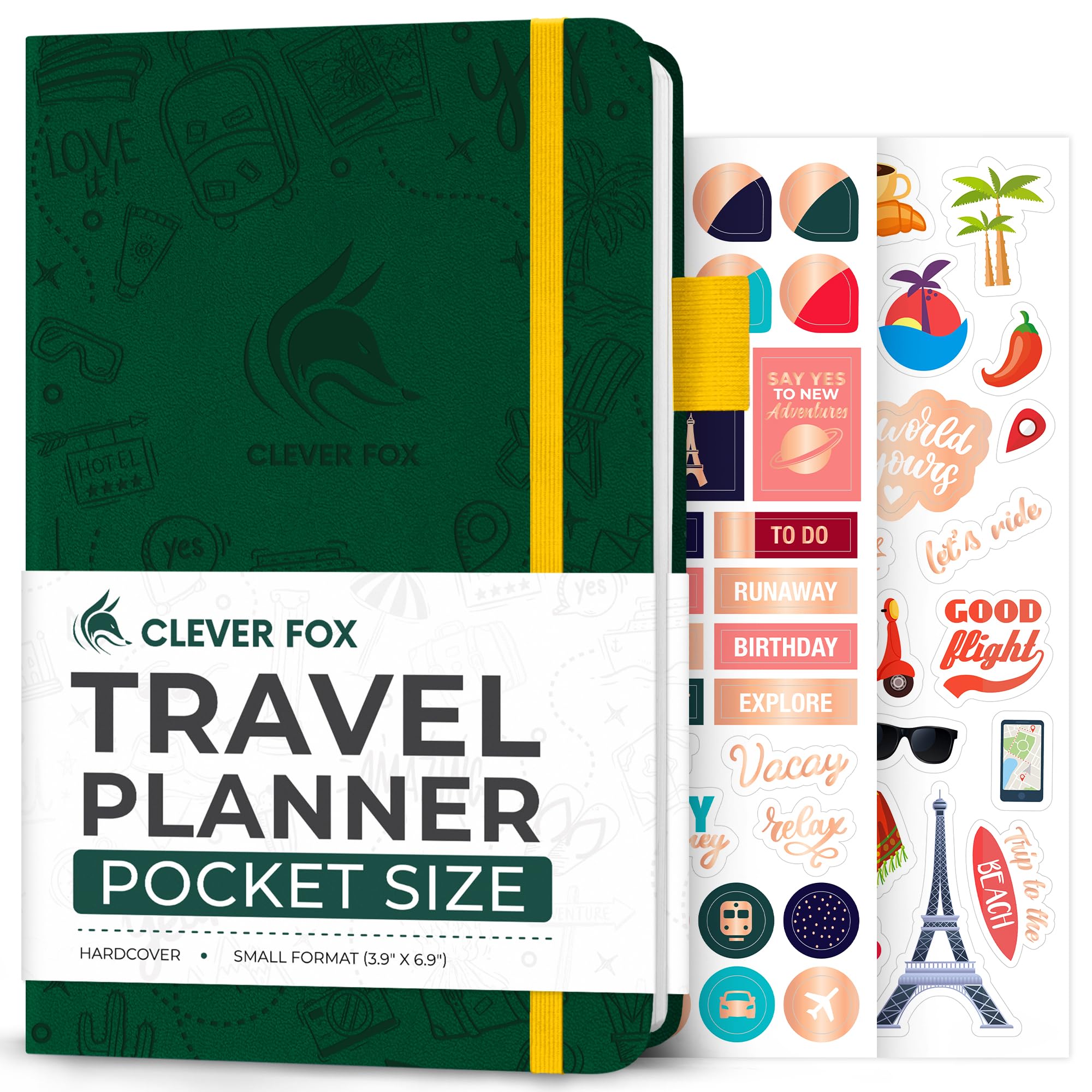 Clever Fox Travel Journal – Vacation Planner with Budget Plan, Packing List, Expense Tracker & Trip Journal – Travelling Itinerary Organizer for Women, Men & Couples – Pocket Size, Forest Green