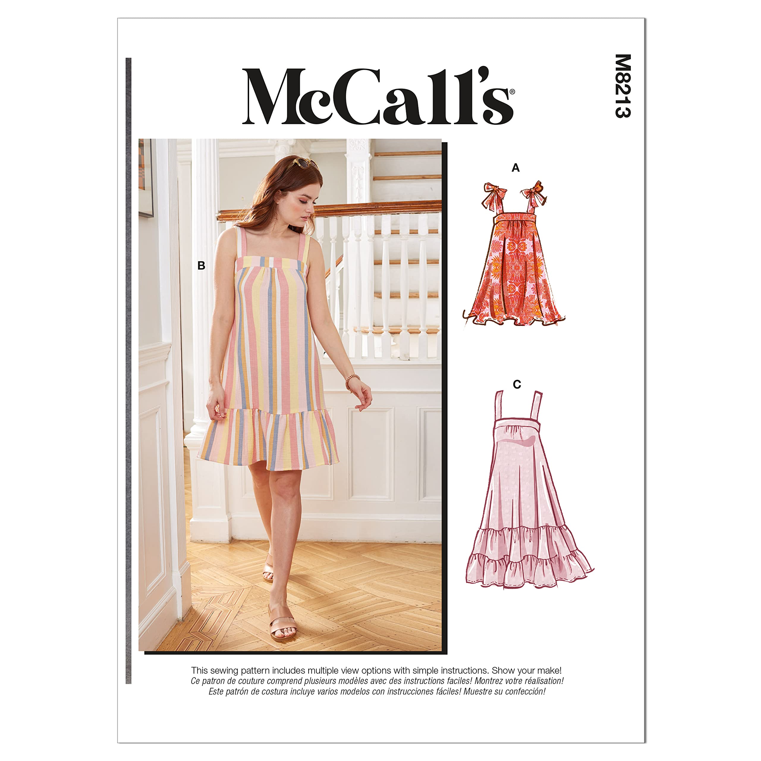 McCalls Sewing Pattern M8213Y Y (XS-S-M) Misses' Dresses, Multi Colour