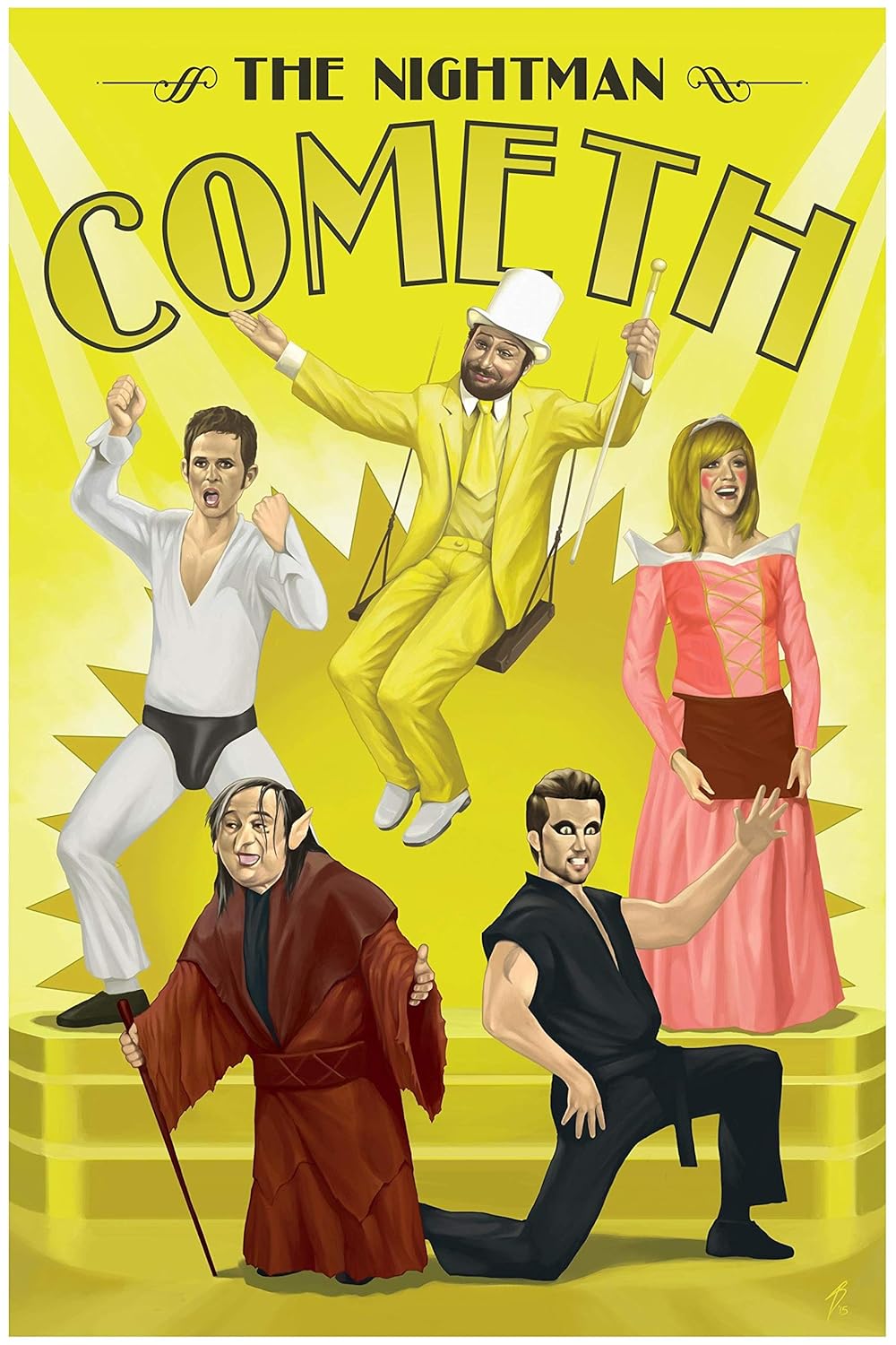 Amazon Com Dayman Charlie Day Poster The Gang Sitcom Art Gifts For Husband It S Always Sunny In Philadelphia Wall Decor The Nightman Cometh Poster Musical Wall Art 24x32 Handmade