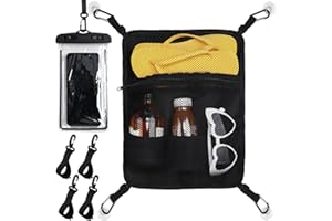 Bulyoou Paddleboard Deck Bag Elastic Sup Mesh Storage Bag with Waterproof Phone Case with 4 Pcs Boat Paddle Keeper and D Ring Patches, Paddleboard Accessory for Paddle Board, Surfboard, Kayak