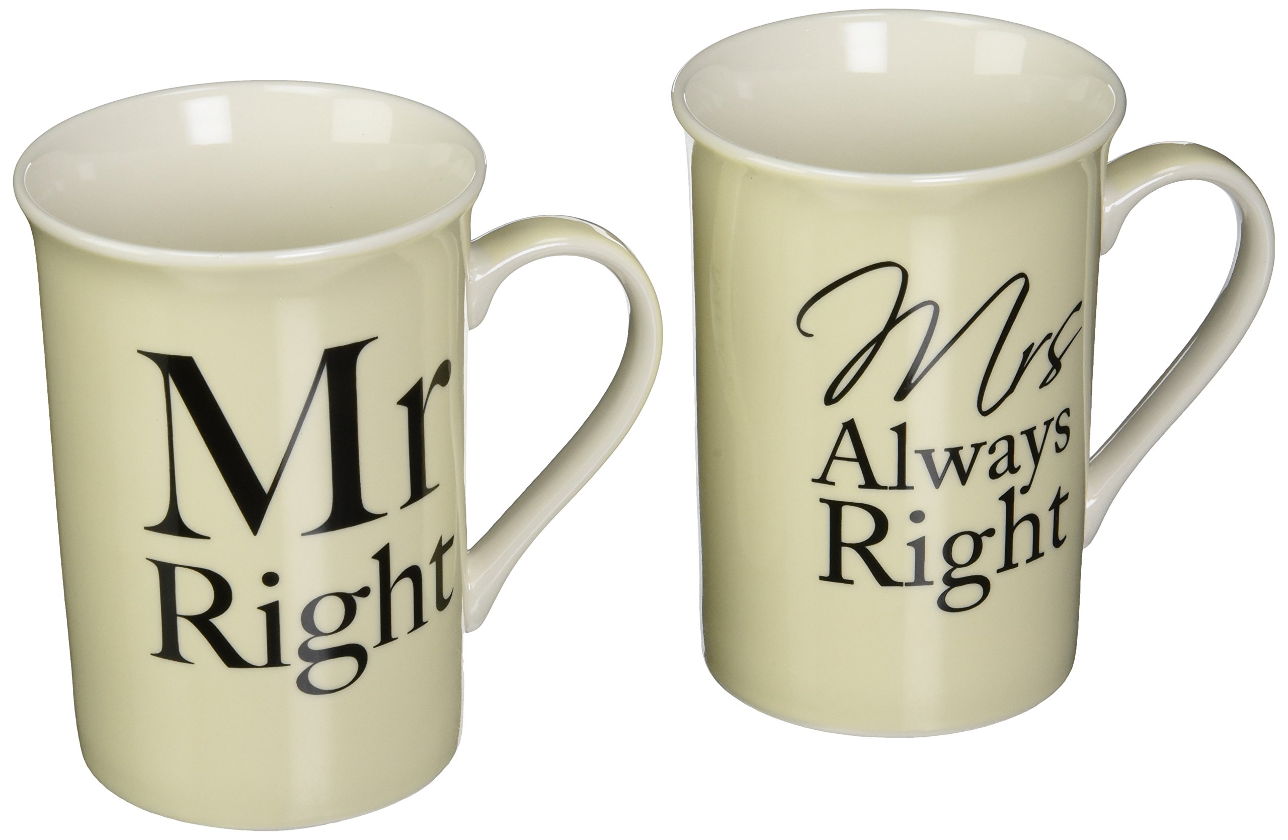 Lesser & Pavey Mr & Mrs Right Mugs Set of 2 | Ceramic Coffee Mugs Set for Home or Work | Premium Design Mugs Set for All Occasions | Lovely Mugs for Tea, Coffee & Hot Drinks