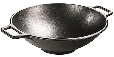 Lodge P14W3 Seasoned Cast Iron Wok, 14 inch