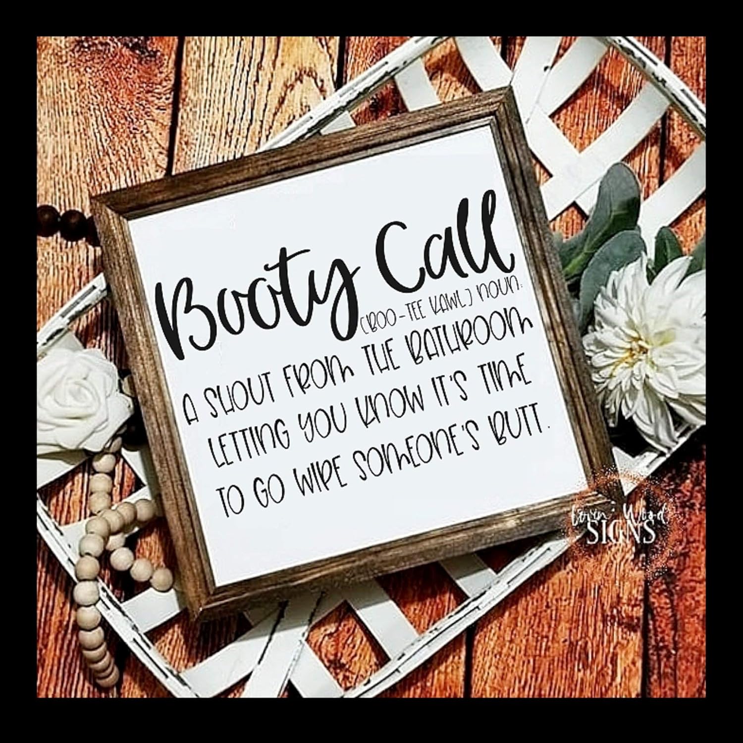 Maxwellyule Booty Call Sign Funny Bathroom Sign Bathroom Humor Signs For Bathroom Kids Bathroom Sign Farmhouse Style Sign Bathroom Decor Amazon Ca Home Kitchen
