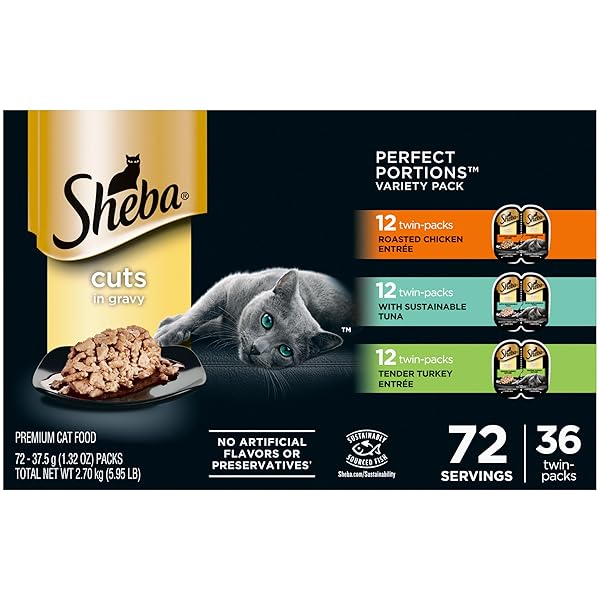 SHEBA PERFECT PORTIONS WET CAT FOOD CUTS IN...