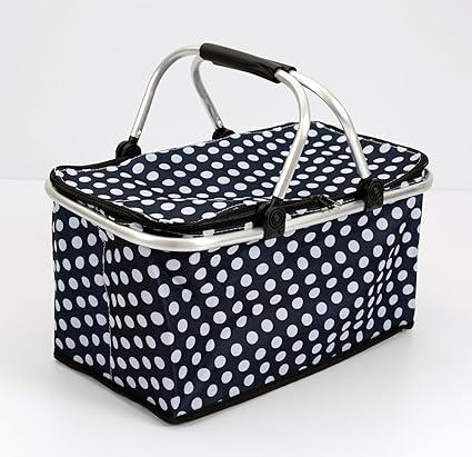 Lifestyle-You Large Folding Aluminium Insulated Basket (Navy Blue)