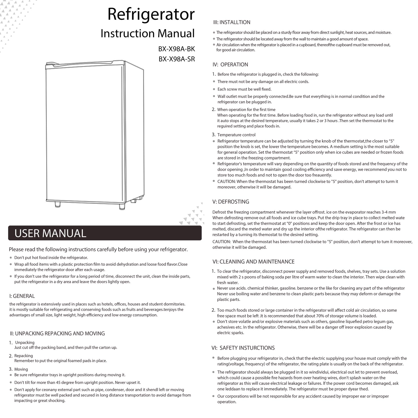 Upgraded Mini Fridge for Bedroom 3.2 Cu.Ft Small Refrigerator with Freezer for Dorm Office, Compact Single Door Adjustable Thermostat Low Noise, 17.5