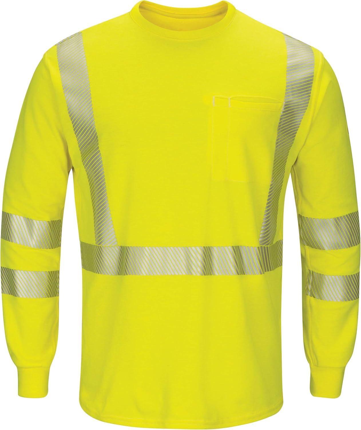 Bulwark FR Men's Lightweight Fr Hi-Visibility Long Sleeve T-Shirt: Clothing
