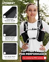 UTOBEST Running Backpack 5L Hydration Vest Lightweight Black 44x20cm view 6