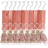 Homode Cedar Blocks for Clothes Storage, Cedar Sachets with Hanging Hooks, Set of 18, Aromatic Cedar Wood for Drawers and Clo