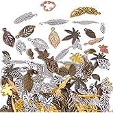 stino 100g Metal Pendant Charms for Jewelry Making, Bulk Silver & Gold Plated Charms for Braclet Necklace Crafts, Animal Plant Flower Pet and so on