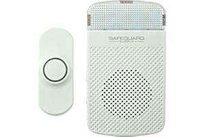 Plug In Doorbell - Safeguard Supply Dependable 3/4 Mile Long Range Wireless Doorbell - Adjustable Volume to 90dB- Deaf & Hearing Impaired Doorbell Mode Flashing Strobe Light