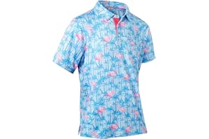 GYART Mens Golf Shirts Quick Dry Moisture Wicking Casual Short Sleeve Performance Athletic Print Collared Stylish Men Polo Shirt